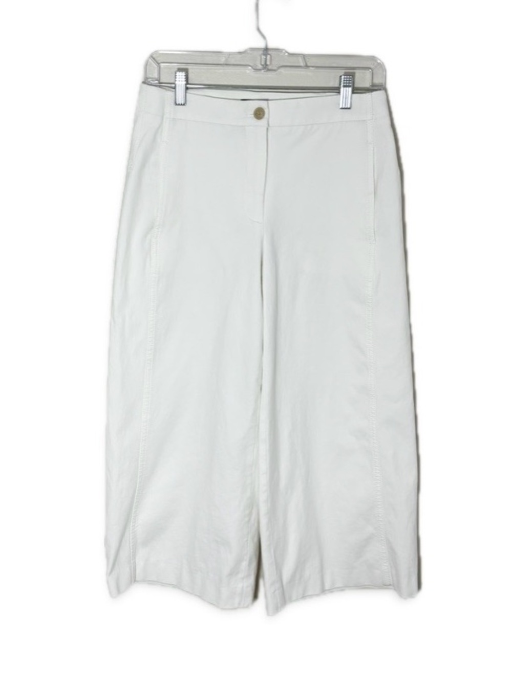 Ann Taylor Petite White Cropped Wide-Leg Pants Size 4P Summer Classic